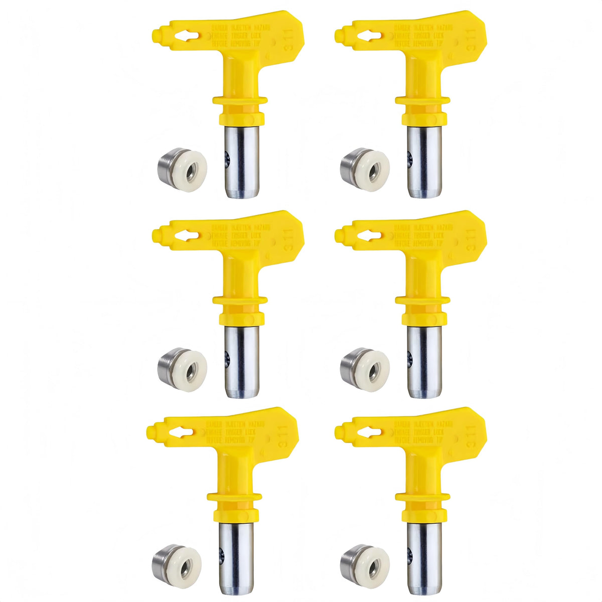 Airless Spray Tip Nozzles (6-Pack) - Reversible R21/R13/R15/R17/R23 Tips for Graco Wagner Airless Paint Sprayers - Fits 211, 313, 415, 515, 517, 623