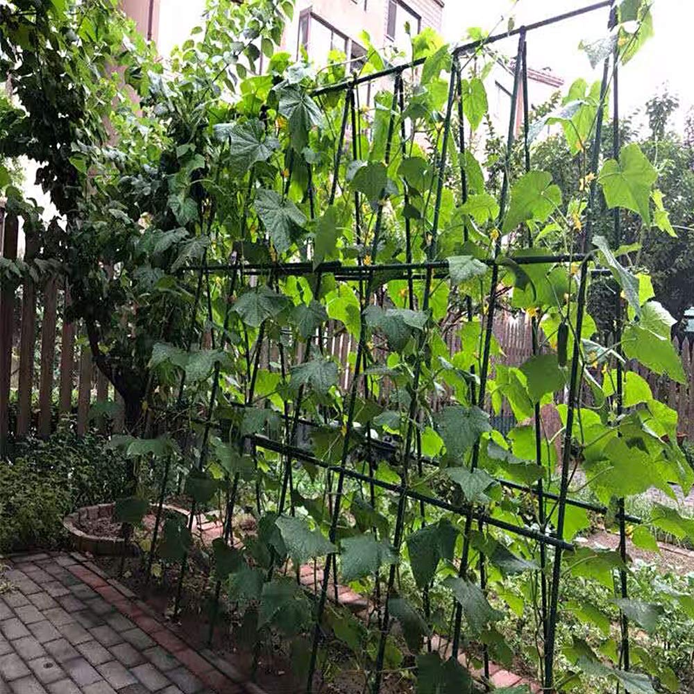 YIDIE Sturdy Metal Garden Stakes 4 Ft Tomato Cage Plastic Coated Steel Plant Sticks for Tomatoes,Trees,Cucumber,Fences,Beans,Pack of 50