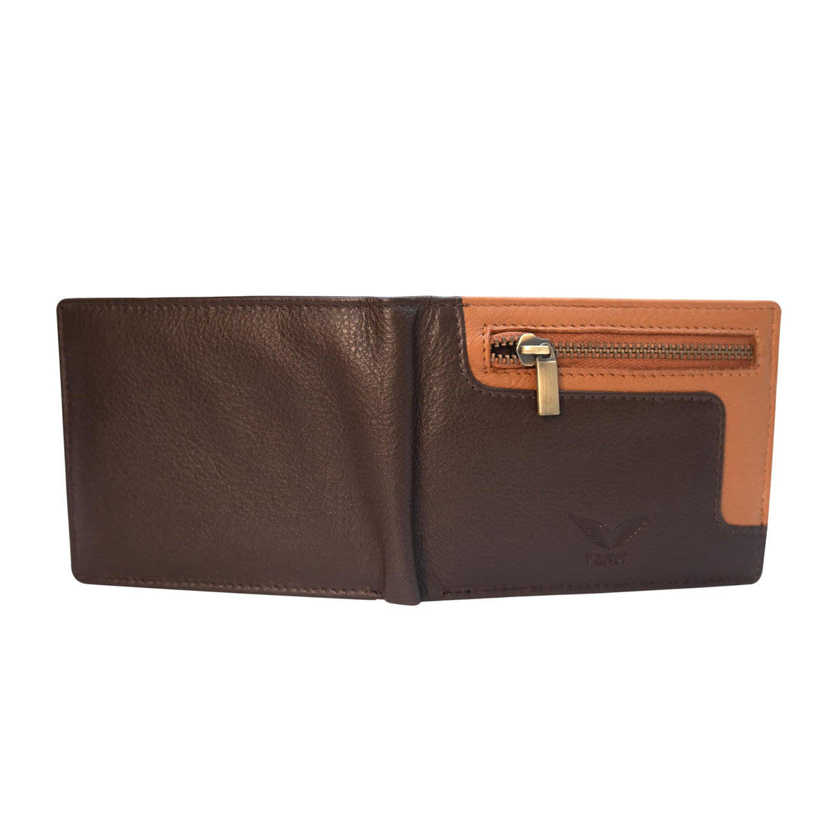 VANSI Genuine Leather Classic BiFold Design Wallet and Card Holder for Men (BROWN)