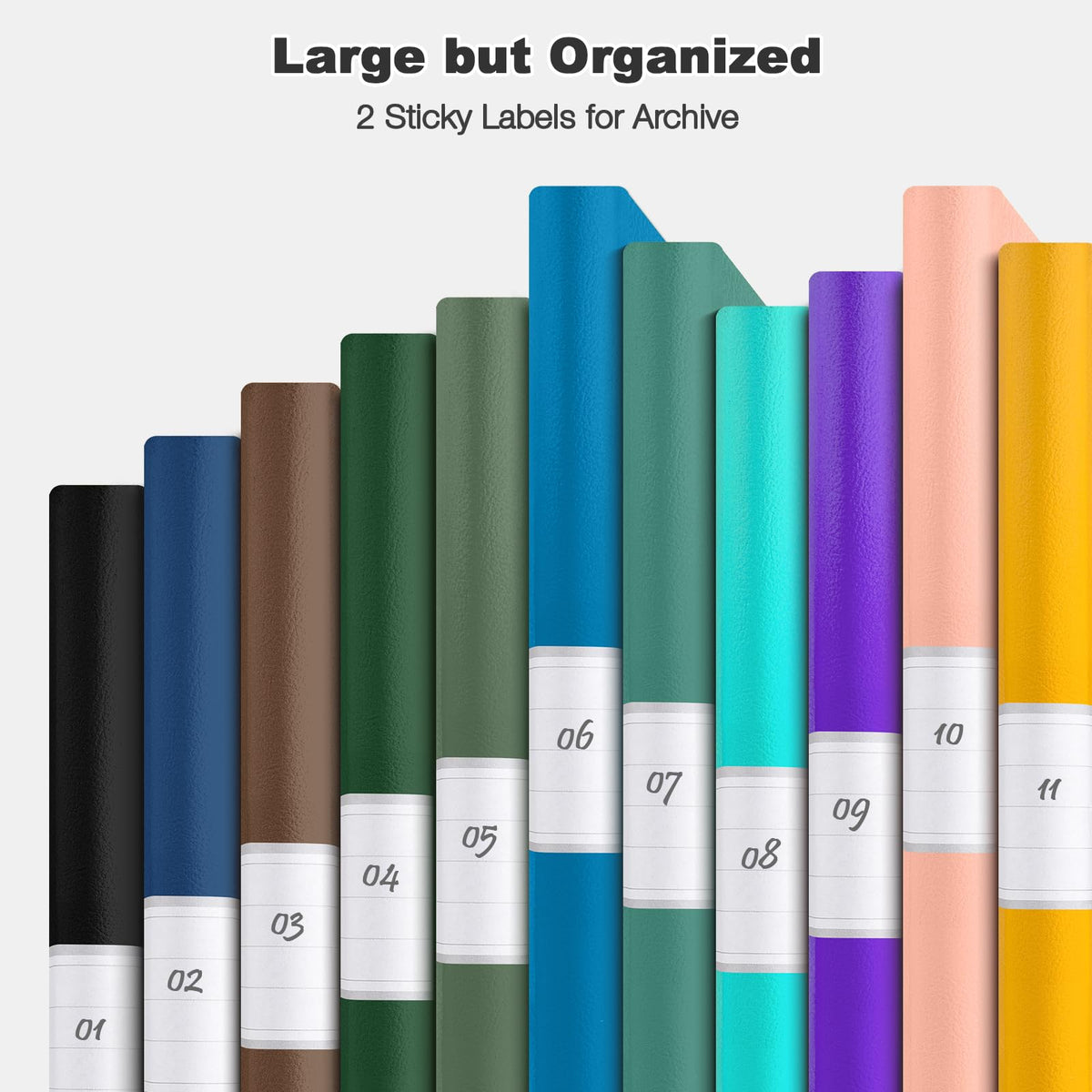 College Ruled Notebook, A4 Softcover Leather Notebook for Work, Lined Notebook Journal for Women, Men, 192 Thick Paper, Lay Flat, Large Notebook with 2 Pockets, Professional Business Notebook, Black