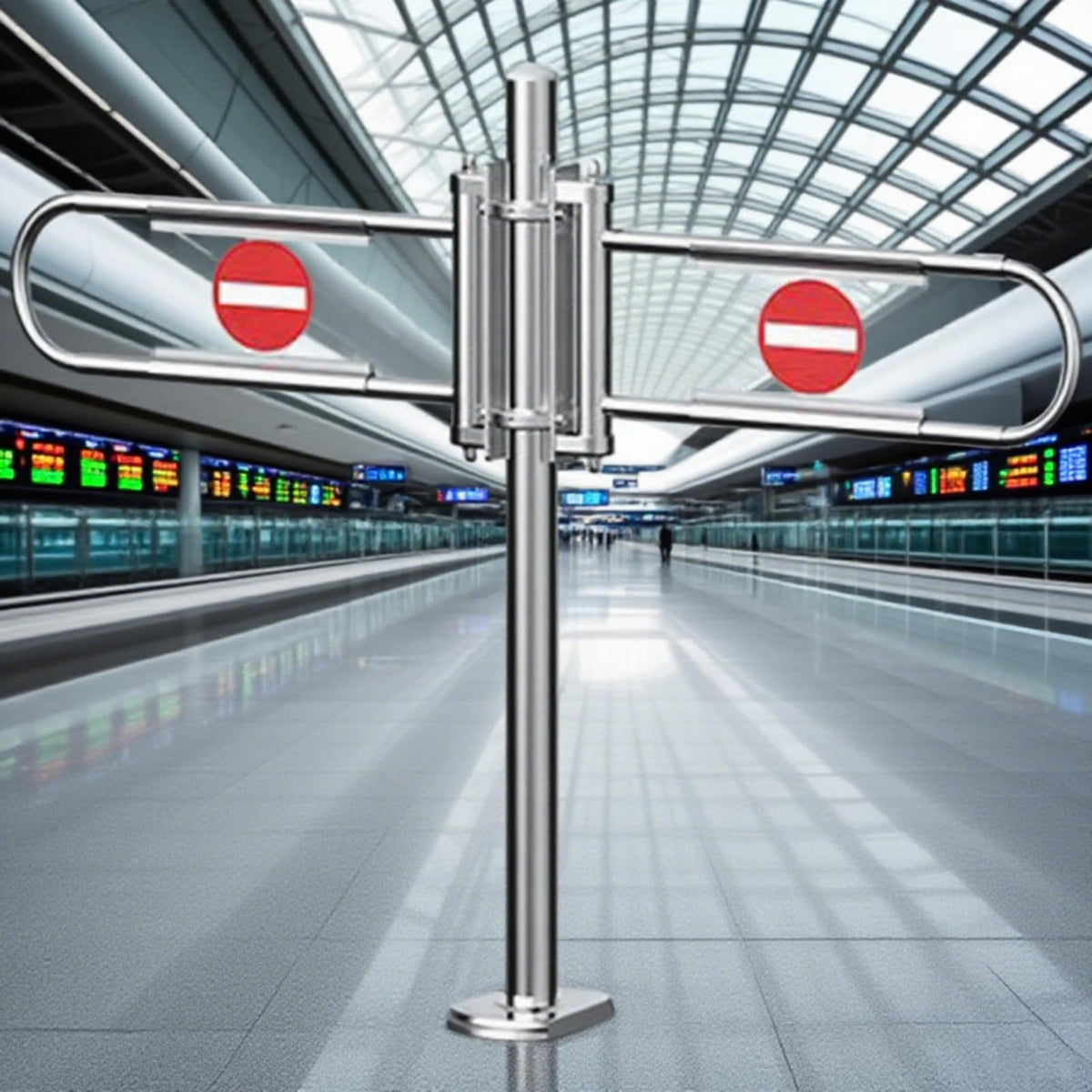 WXPWAMZ Metal Swing Safety Gate for Supermarket - Spring-Loaded One-Way Import/Export Entrance Automatic Closing Pedestrian Access Door Cashier Counter (Silver 55-80CM)