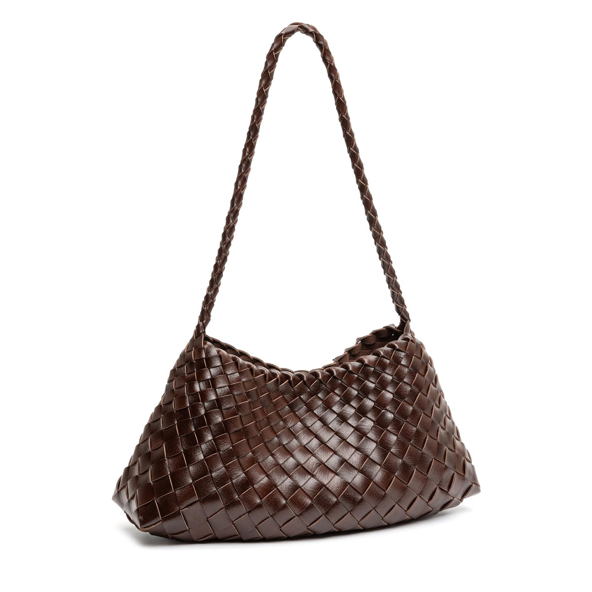 Woven Underarm Shoulder Bag For Women Trendy Small Handbag Ladies Purse Hobo Bag (Coffee)