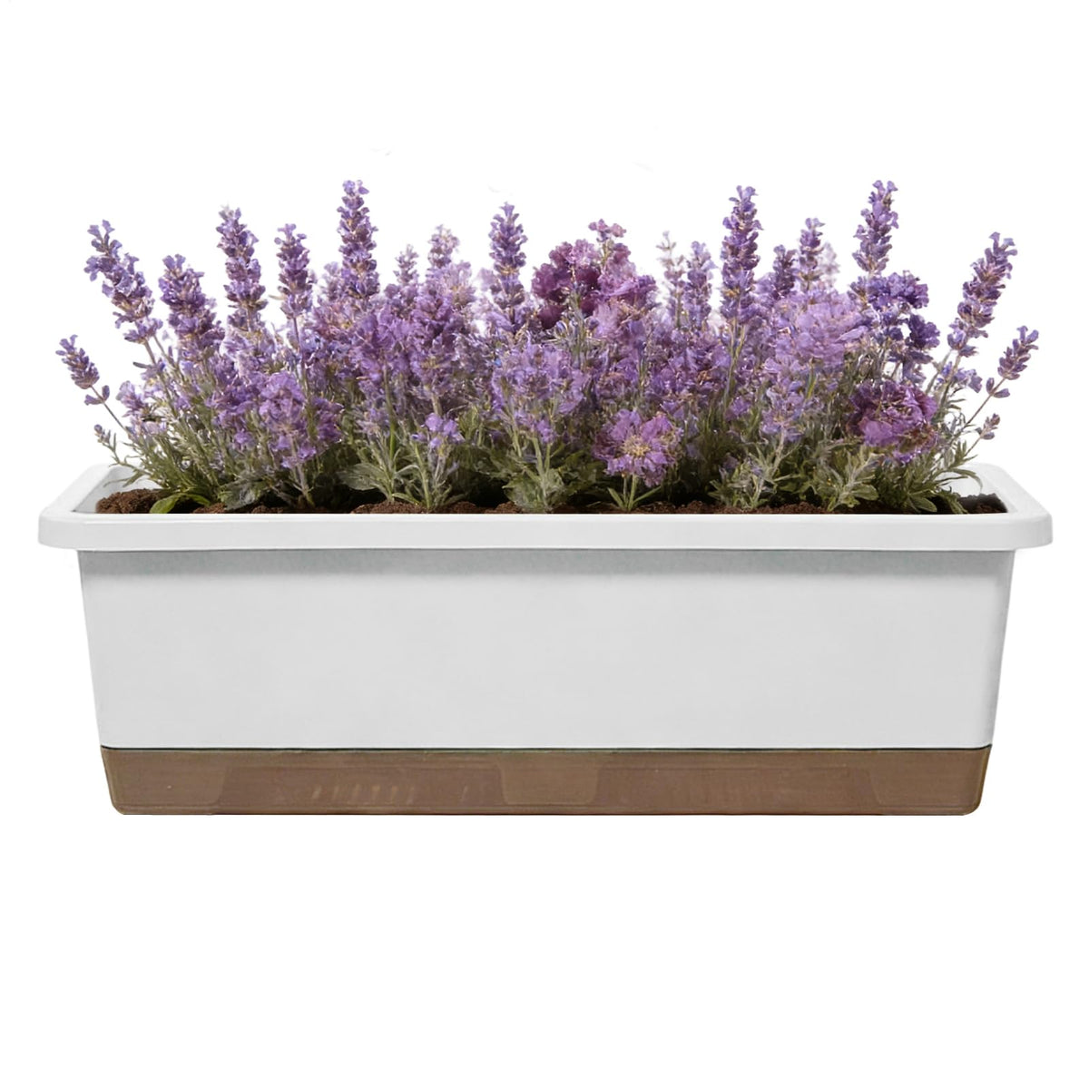 Rectangular Flower Planter - Automatic Water Supply Container, Root Hydration Growing Box, Indoor Outdoor Gardening Pot | Indoor Patio Balcony for Outdoor Patio Balcony