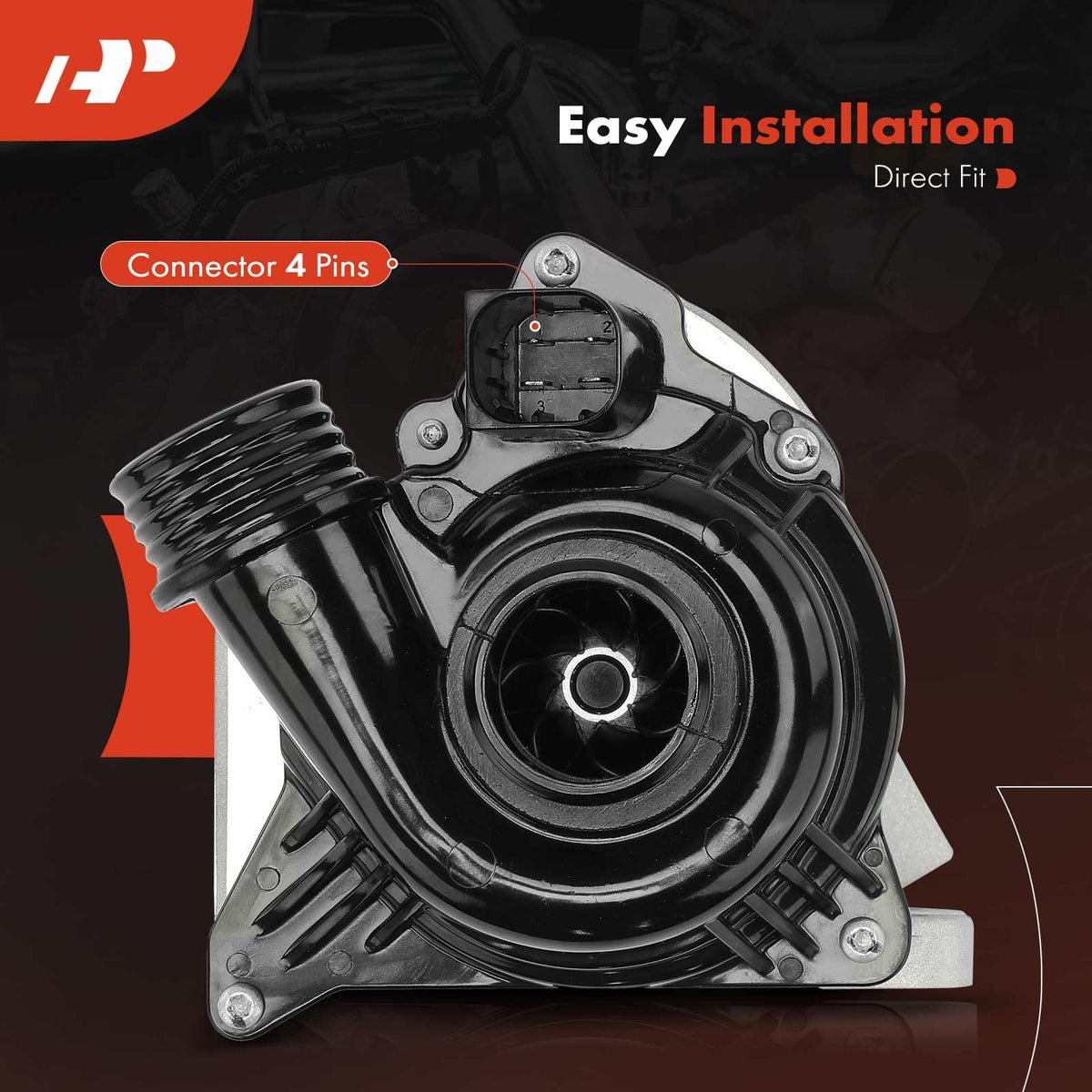 A-Premium 4 Pins Engine Electric Water Pump Compatible with BMW Vehicles - 2007-2019 - 135i, 335i xDrive, 535xi, 640i, 740i, 740Li, X1, X3, X4, X5, X6, Z4 & More - V6 3.0L, Replace# 11517632426