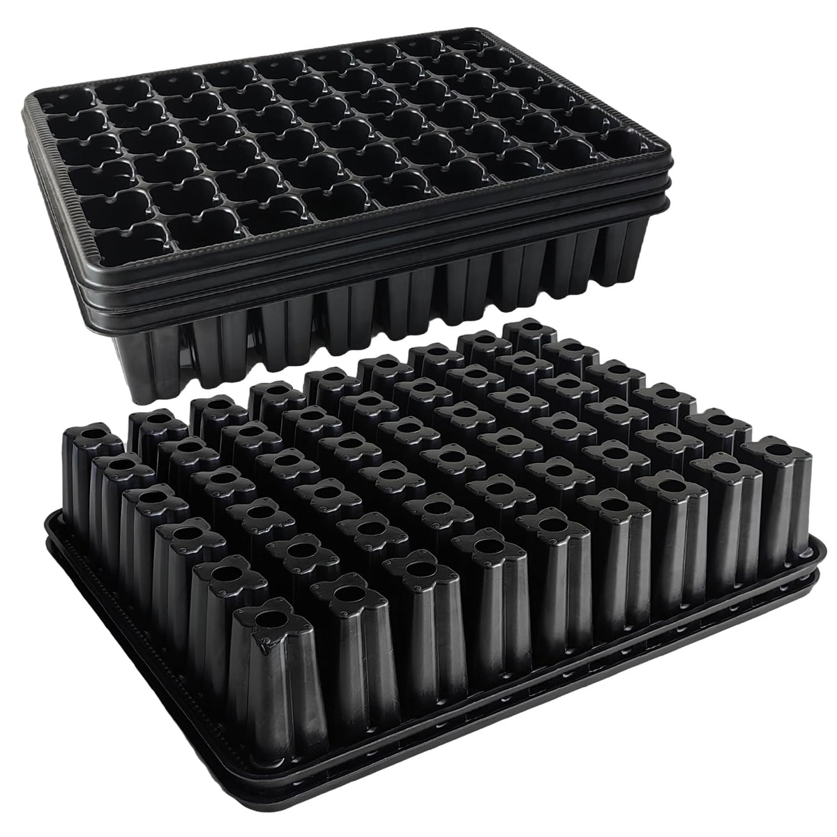 RooTrimmer 54 Cell Seed Starter Trays, 2.8" Deep Plug Tray Seedling for TD377 Nursery Tray, Super Thick Reusable Trays for Easy Transplantation (11.14inch ×14.6 inch, 5-Pack)