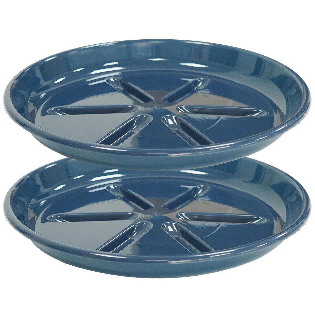 OVZILKI 2 Pack of Plant Saucer 10 inch, Large Heavy Duty Plastic Saucers Round, Plant Drip Trays for Indoors Outdoor, Plant Water Tray for Planters, Blue