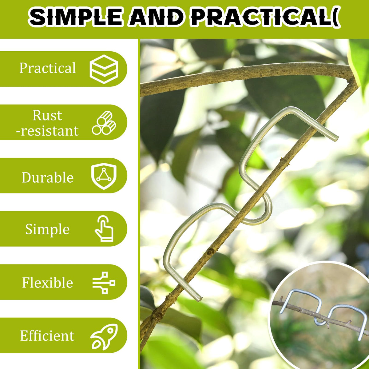 MorningRo 50 Pcs Fruit Tree Limb Spreaders Plant Tying Machine Puller Branch Spreaders Plum Tree Open Angle Pull Branch Stereotyped Tying Bending Farm Tools, M-3.15(Inch), Galvanized