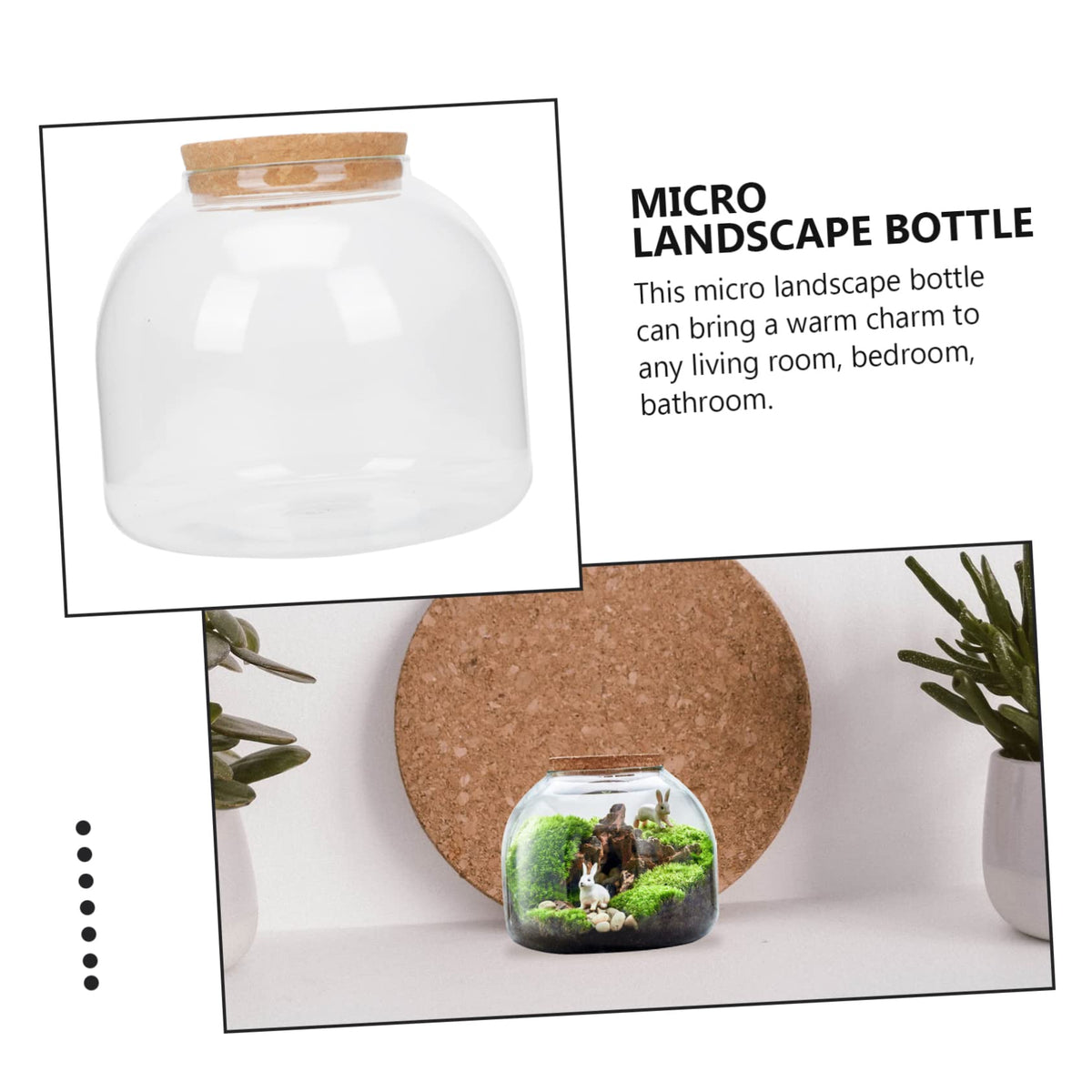 FUNOMOCYA Plant Terrariums Micro Landscape Bottle Glass Bottle Decor DIY Room Plant