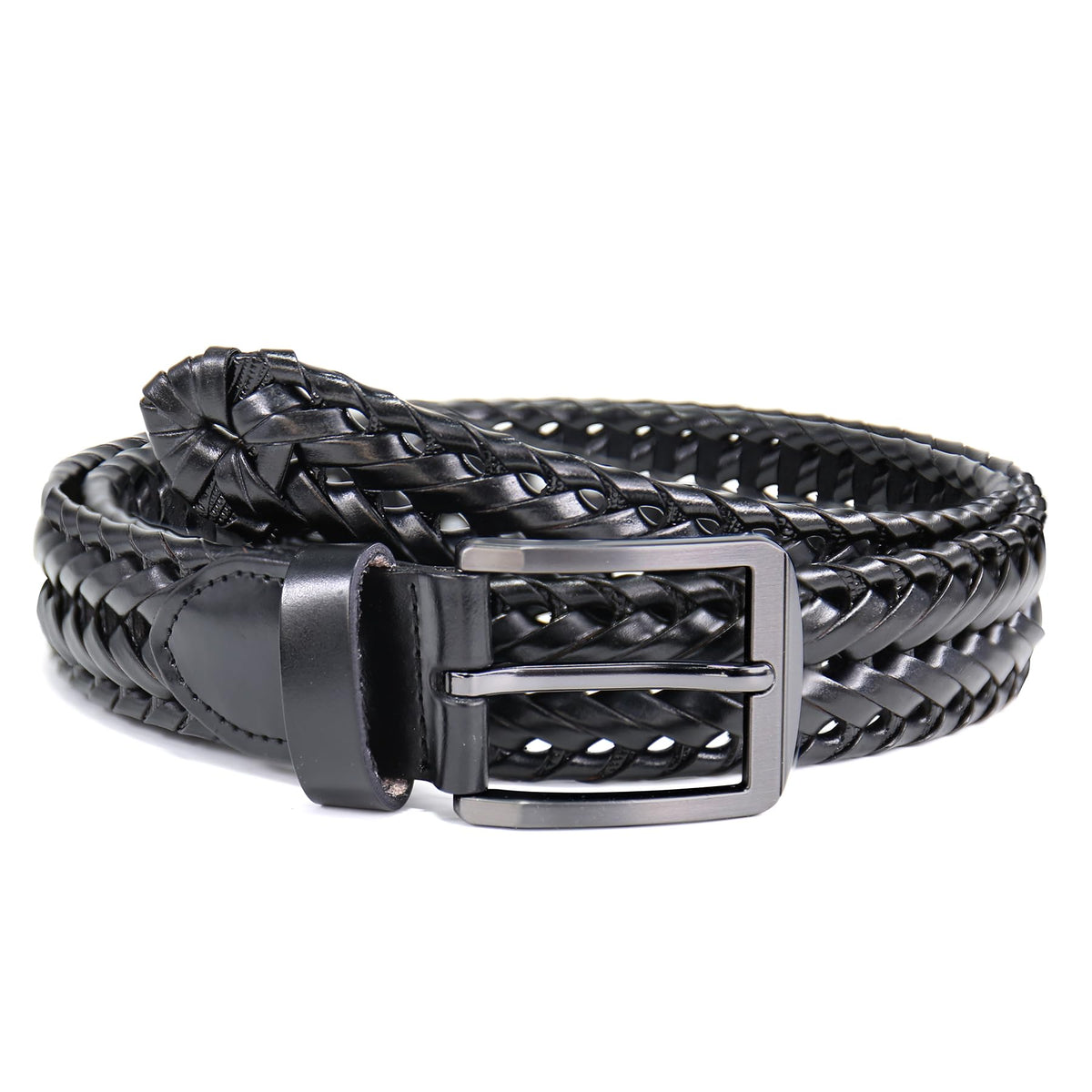 CHXRRPGC Mens Braided Leather Belt Everyday Casual Woven Belts for Men Fit Casual Golf Pants Jeans