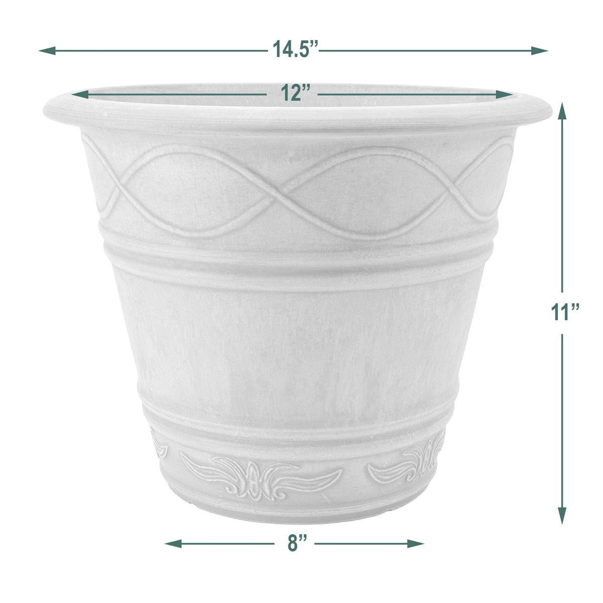 PSW Pot Collection Western Weave Planter Pot for Indoor and Outdoor Plants and Gardens, 14.5-inch, Dark Charcoal