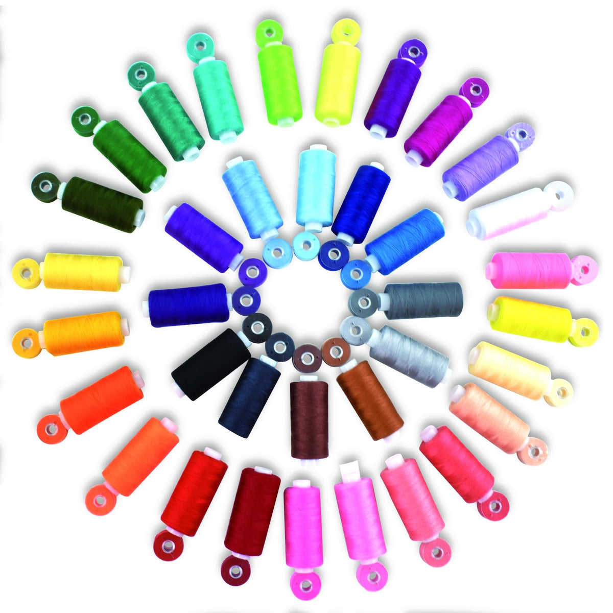 Renashed 72Pcs Bobbins Sewing Threads Kit, 36 Colors Spools 360Yards per Polyester Thread, 36 Colors Prewound Bobbin with Case for Hand Machine Sewing