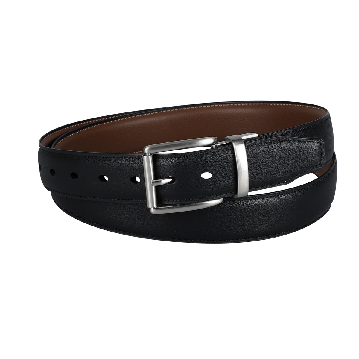 Dockers Men's Reversible Casual Belt with Comfort Stretch-cognac/black, Medium