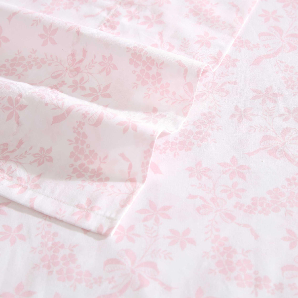 Laura Ashley - King Sheet Set, Crisp & Cool Cotton Percale Bedding with Deep Pockets, Lightweight for Year Round Comfort, Bed Sheets with Matching Pillowcases (Antoinette Pink)