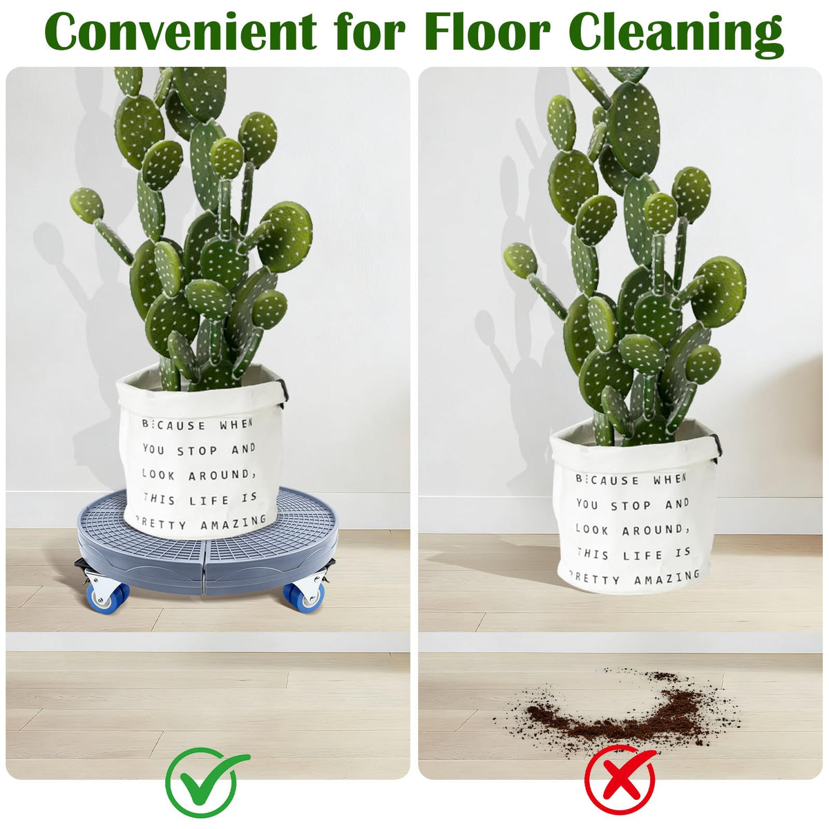 K KASONIC Plant Caddy with Wheels, 15-20 inch Adjustable Rolling Plant Stand Support 330lbs Capacity, Large Plant Dolly Cart for Indoor Outdoor Garden Pot, Plants or Flower Pots Mover (Grey 1 Pack)