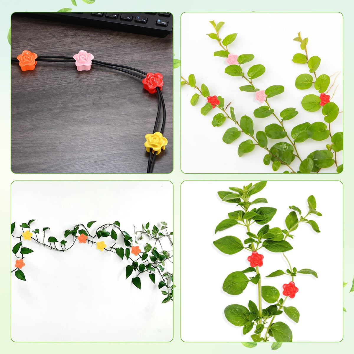 M METERXITY 100 Pack Plant Wall Clips, Self-Adhesive Plant Climbing Wall Clips Fixer with Acrylic Adhesive Sticker for Vine Support/Indoor/Outdoor Decor [Rose-Pink]