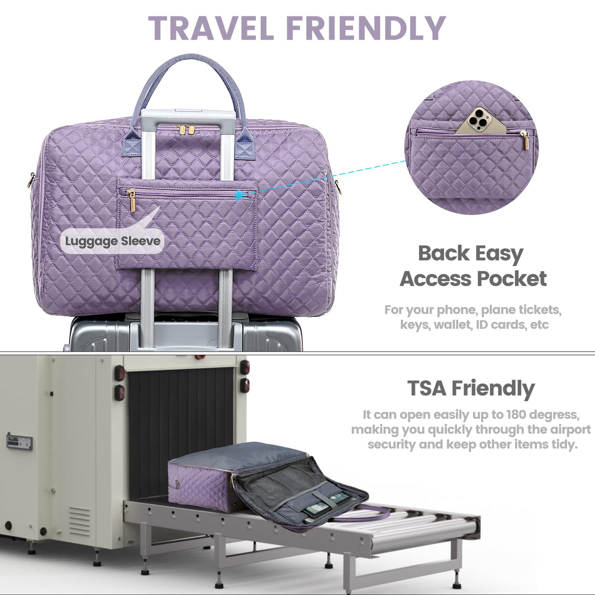 LOVEVOOK Travel Duffle Bag, Weekender Bag for Women with Professional Laptop Compartment Carry on Overnight Case with Toiletries Kit Wet Pocket for Business Travel, Hospital bag for Labor and Delivery