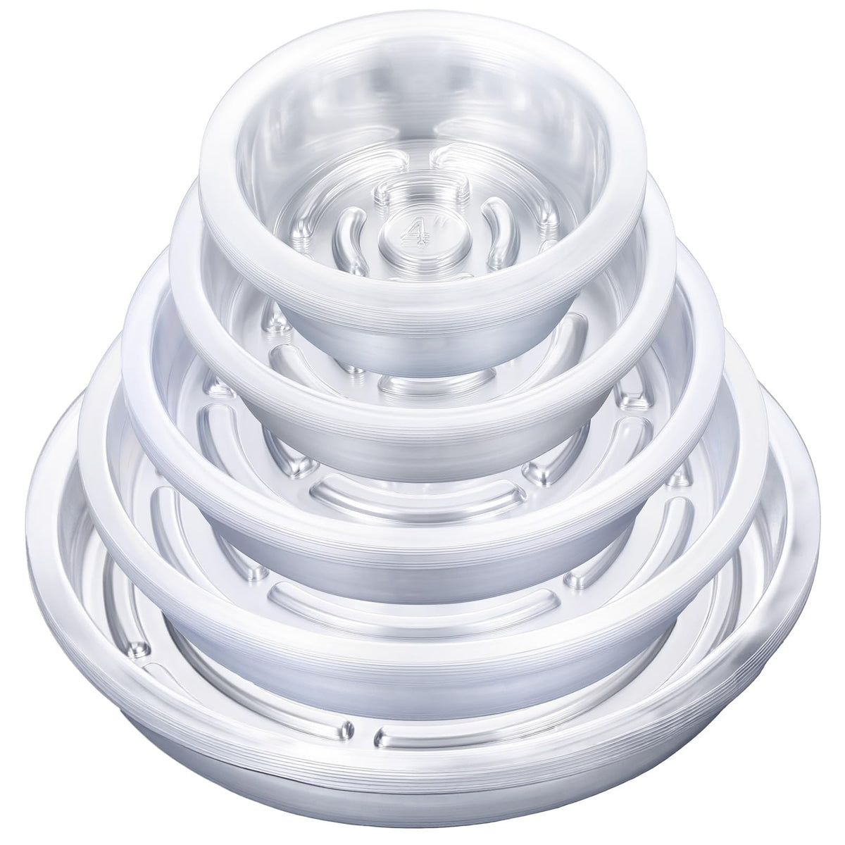 Ckhoid 50PCS Clear Plant Saucers 4/6/8/10/12 Inch Plastic Plant Pot Trays Round Water Tray Flower Pot Saucers Drip Plate Dish for Garden Indoor & Outdoor Planters