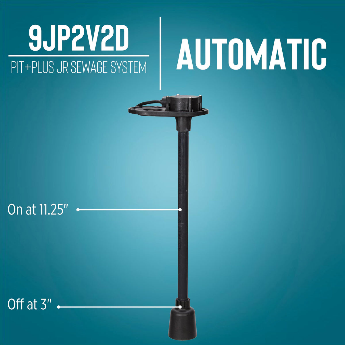 Little Giant 9JP2V2D Pit Plus JR Sewage Basin System with 115-Volt, 4/10 HP, 6000 GPH 9SC-CIM Sewage Pump, ECM Switch with 20-Ft. Cord, 2-inch Vent, 2-inch Discharge, Green/Blue/Black, 509687