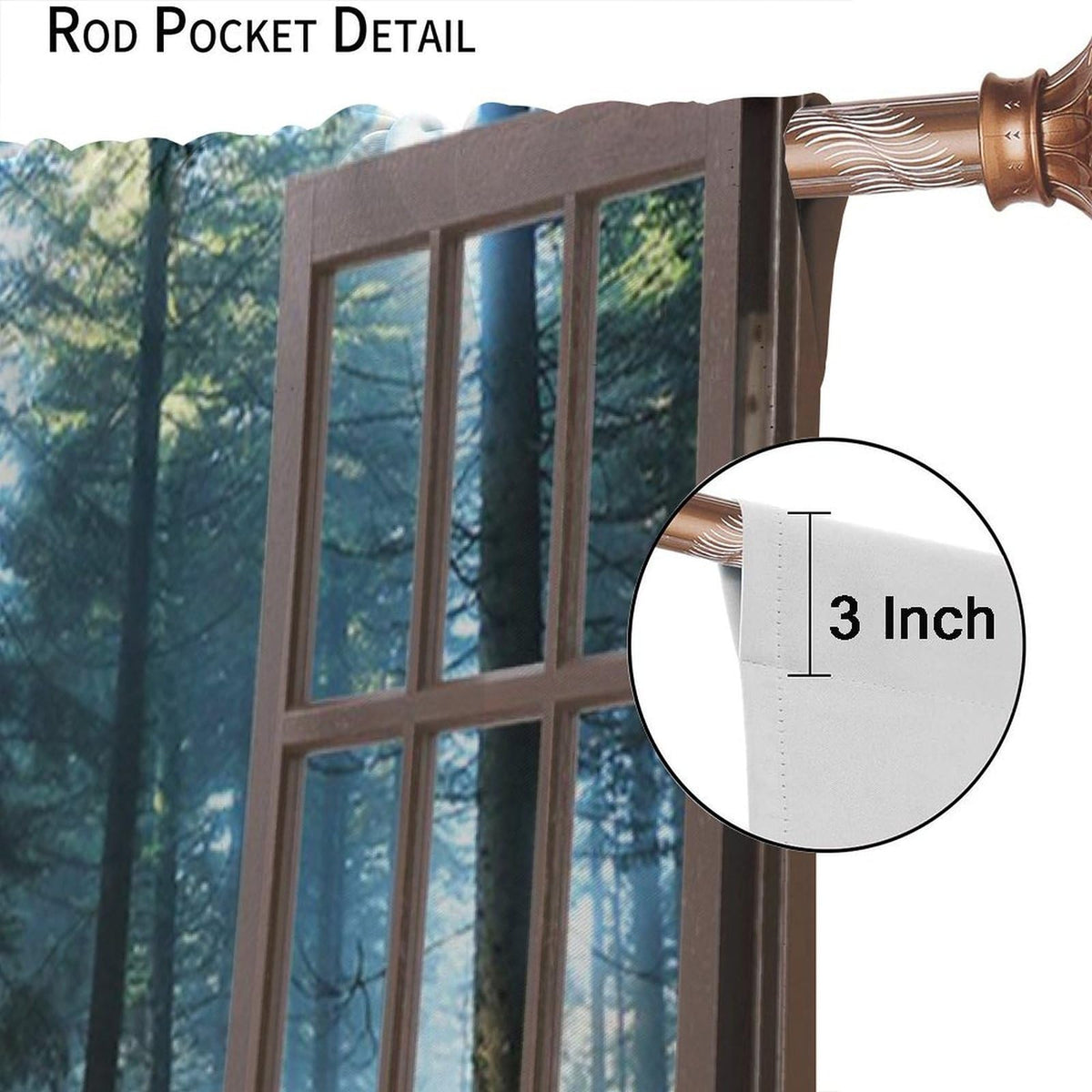 YCness Forest Curtains Waterfall Spring Landscape Art Printed Blackout Window Drapes for Bedroom Living Room Decor Fabric Set 2 Panel 42x45 Inch 80% Shading Rate