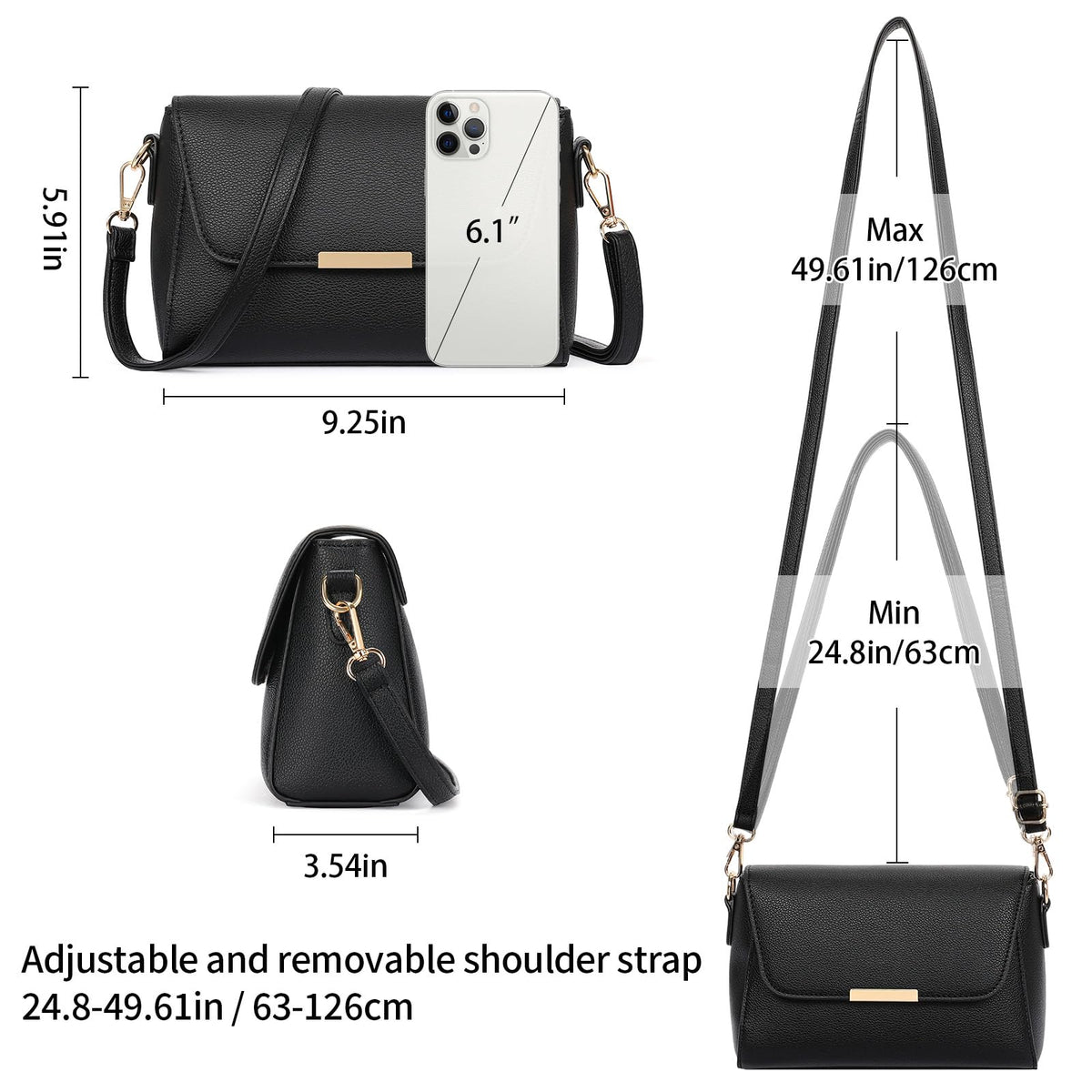 FALAN MULE Small Crossbody Bags for Women PU Leather Purses Trendy Shoulder Handbags