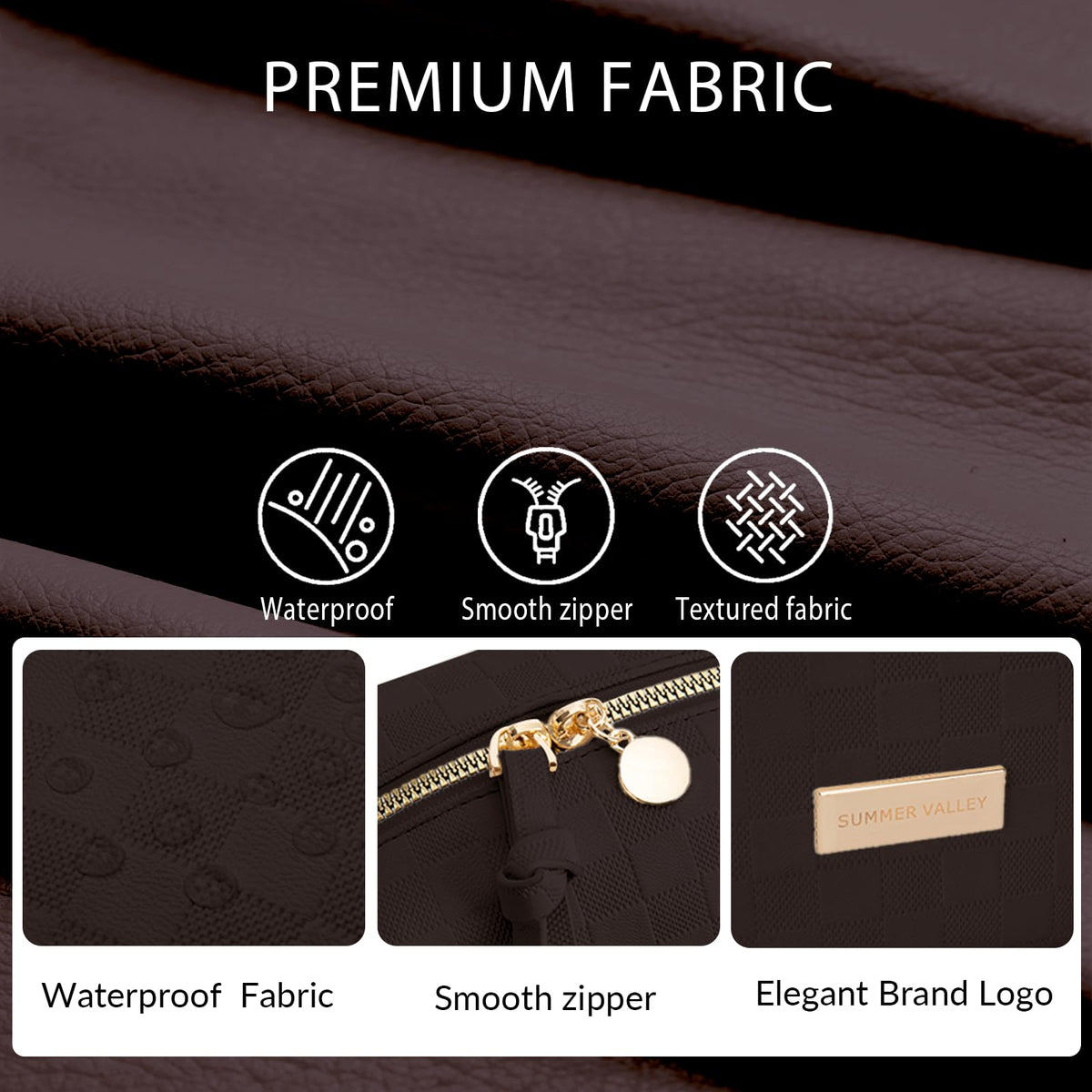 YDR Makeup Bag Small Capacity Lipstick Organizer Portable Travel Toiletry Bag PU leather Portable Makeup Case (Cosmetic-1-Brown)