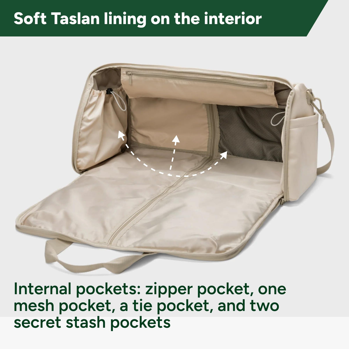 Halfday Convertible 2-in-1 Vegan Leather Premium Garment Duffel Weekender Bag 45L (Carry-on, Wrinkle-Free Travel, Hanging Suit Compartment, Shoe Pockets, Trolley Sleeve), Ivory