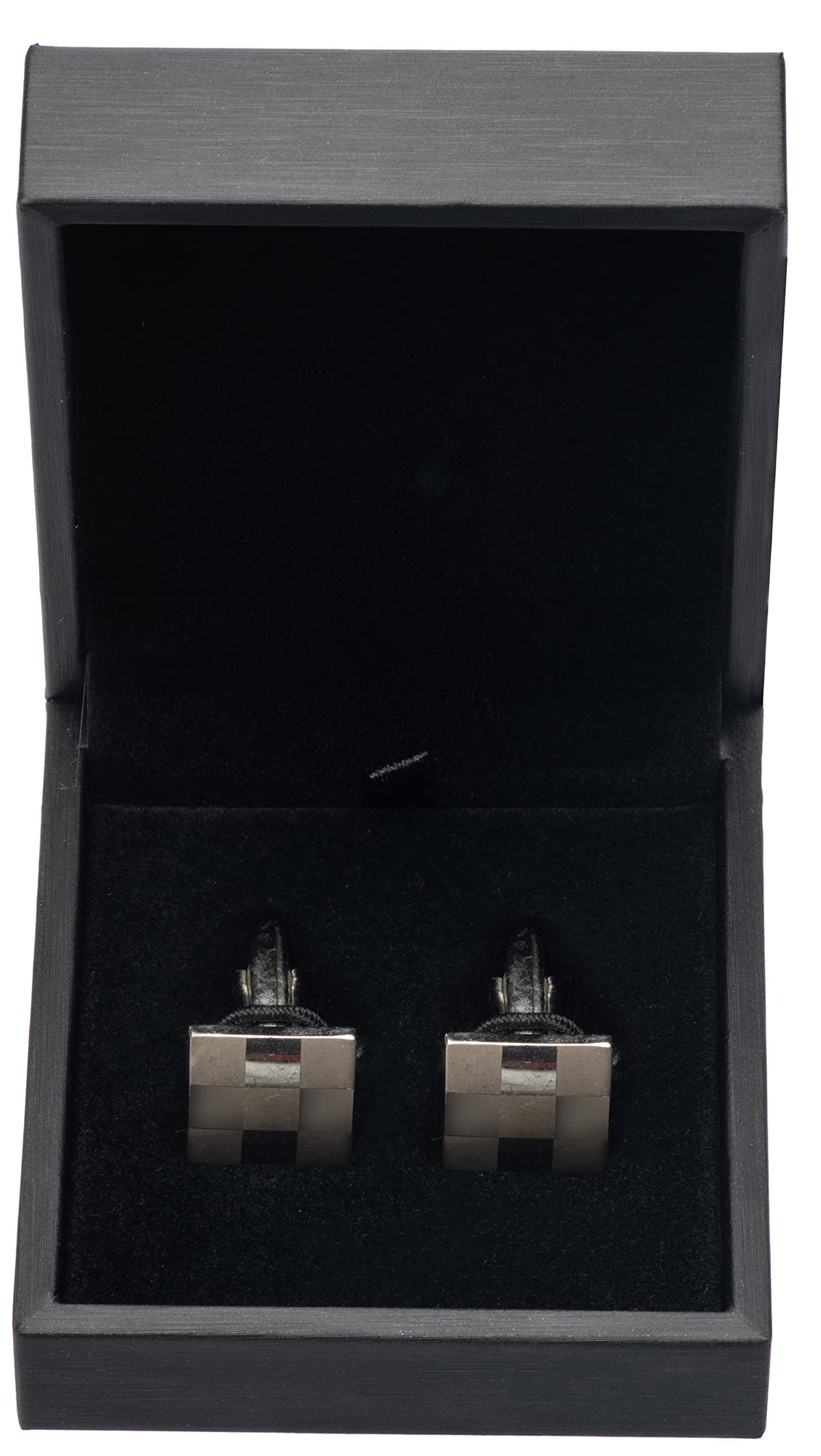 Giftop PU Leather Small Cufflink Box Jewelry Display Case (Black Pack of 3)