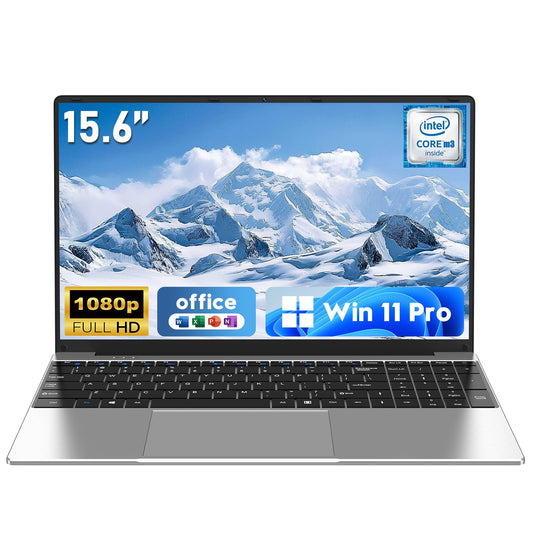 NAIKLULU Laptop Computer, Win 11 Pro Lap Top, 15.6 Inch Laptop PC 2026, 16GB RAM 256GB SSD, M3-6Y30 Processor, FHD Display 1920 * 1080P, WIFI5, BT4.2, 5000mAh Battery, for School Business Student