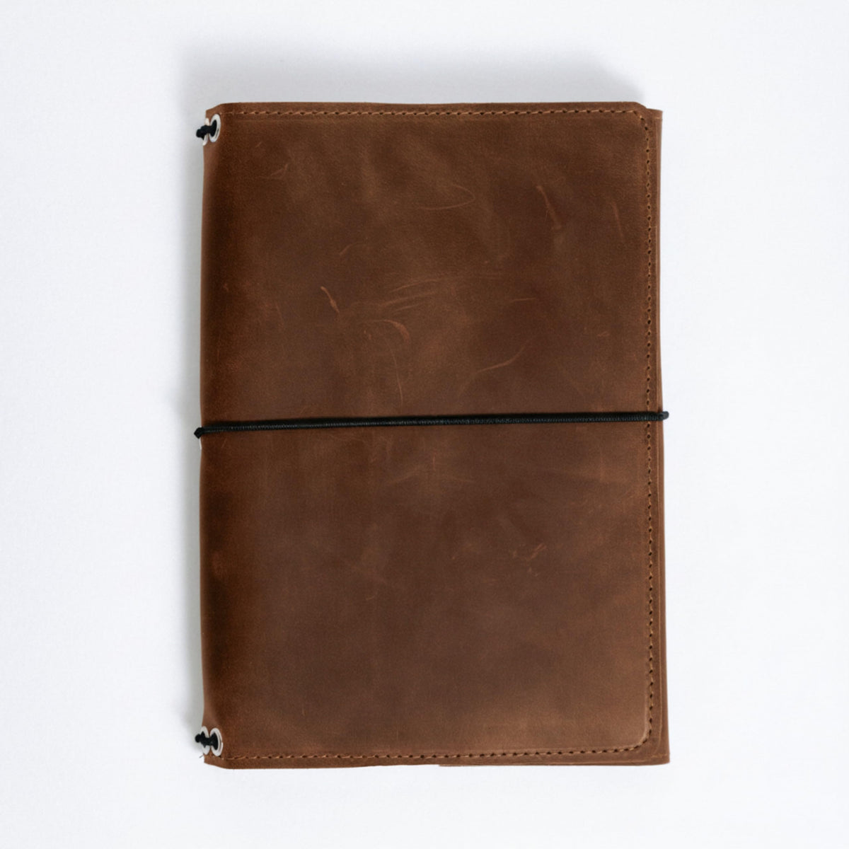 TORAKIP Leather A5 Notebook Cover – Refillable Journal Case with Elastic Bands, Pen Loop & Inner Pockets, Handmade Notebook Organizer, Fits 5.8" x 8.3" Inserts (Paper Not Included), Brown