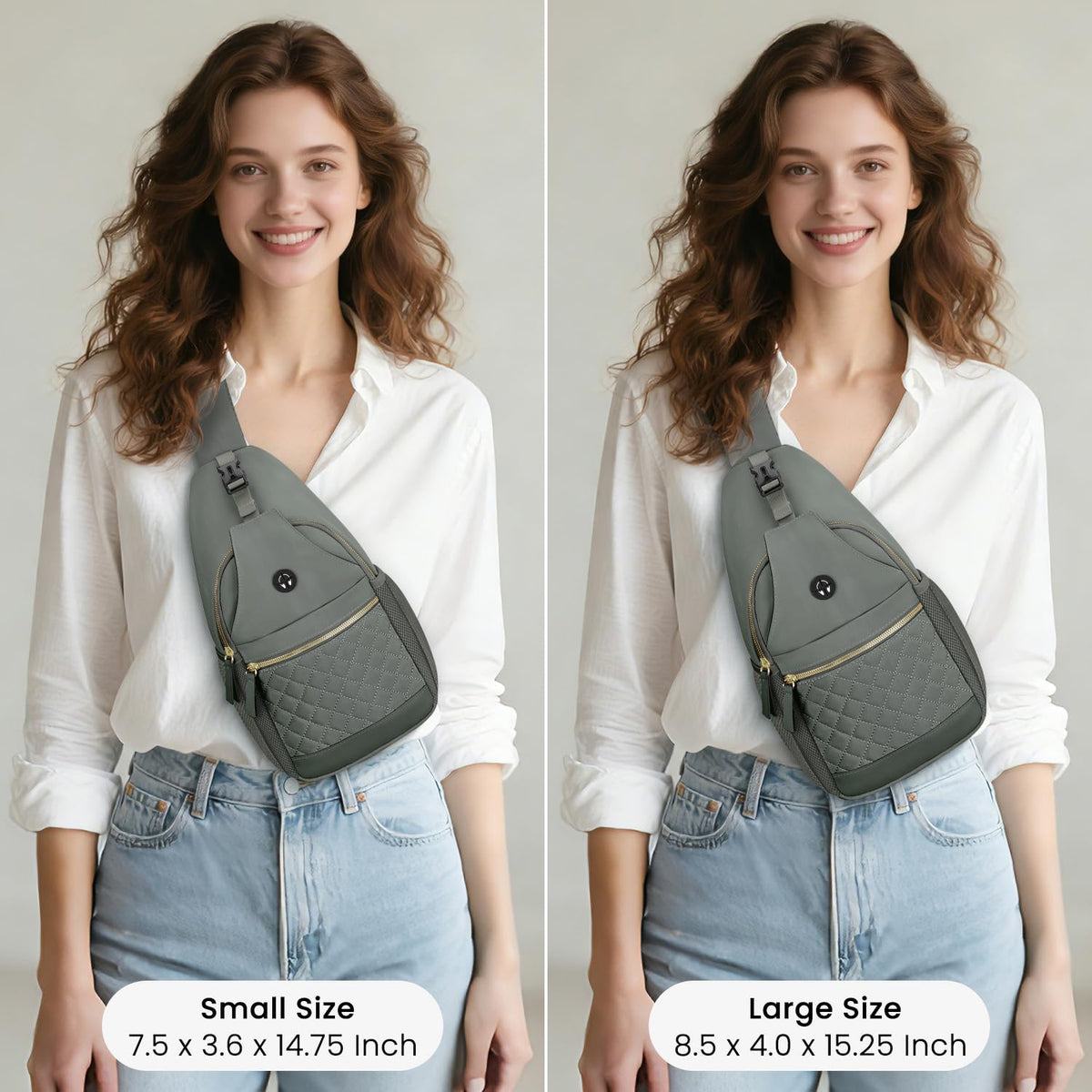 Vankor Small Crossbody Purses Bags for Women Men Travel, Chest Sling Bag Women Casual Cross Body Bag for Woman Sling Backpack Army Green