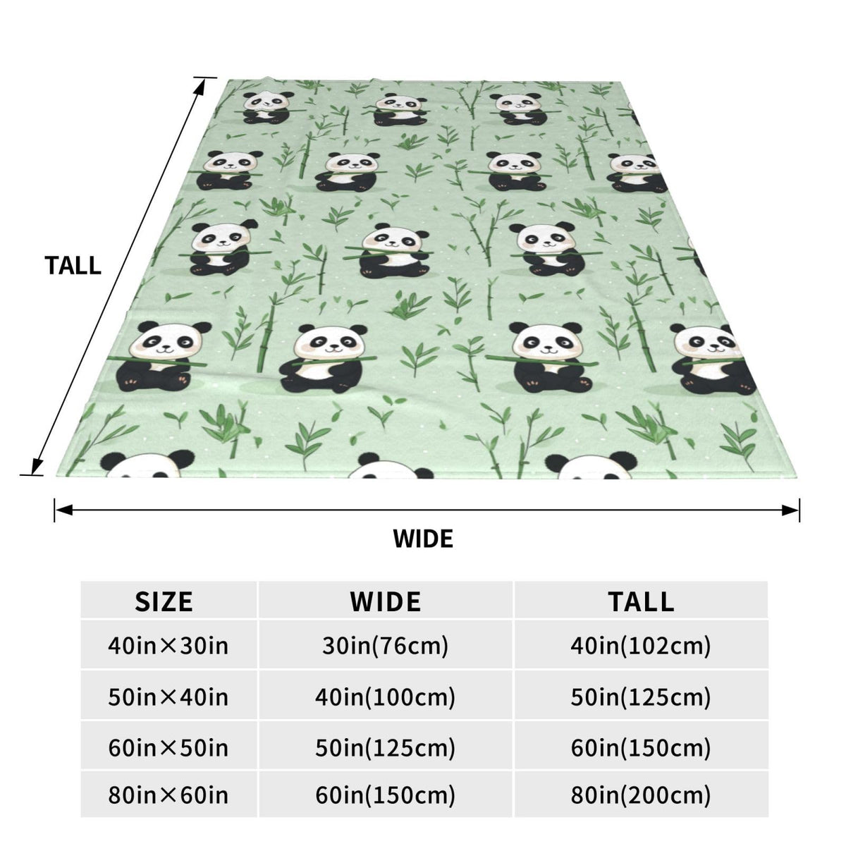 amepay Cute Baby Pandas Blanket Gifts for Panda Lover Adults Kids Girls Cartoon Flannel Throw Blankets Soft Fuzzy Lightweight for Home Decor Couch Bed Sofa 60x50 Inches