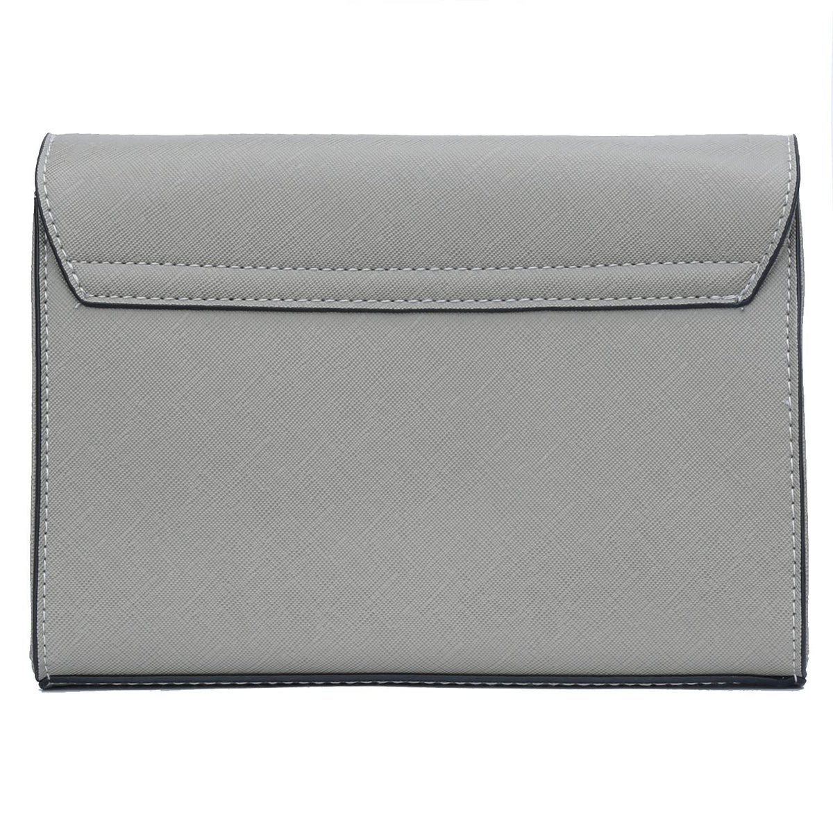 KKXIU Women Elegant Faux Leather Evening Envelope Clutch Purse Foldover Bags for Party Wedding Prom (A-Grey)