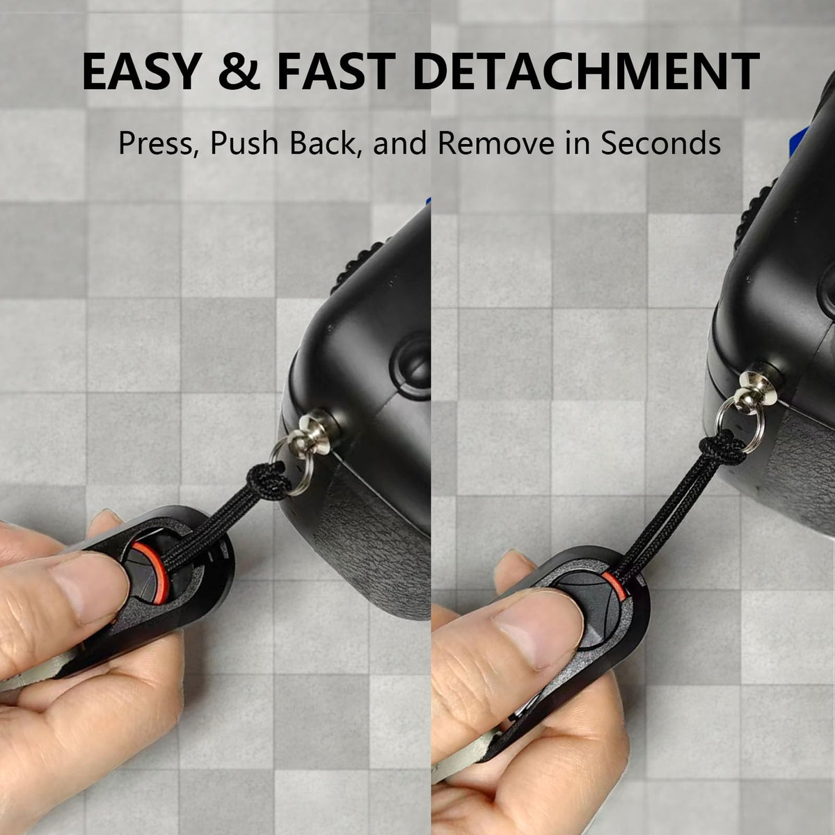 Camera Wrist Strap with Quick Release & Anti Drop Lock, Adjustable Secure Hand Strap for DSLR Cameras (Compatible with Canon, Nikon, Sony)