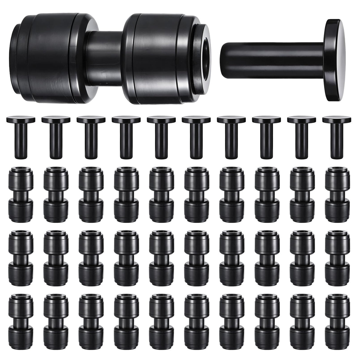 30 PCS Quick Connect 1/4" Drip Irrigation Coupling Fitting,Push-to-Connect Straight Coupler Connectors for 1/4" Irrigation Tubing with 10PCS End Plugs,Hose Connectors for Drip Irrigation System