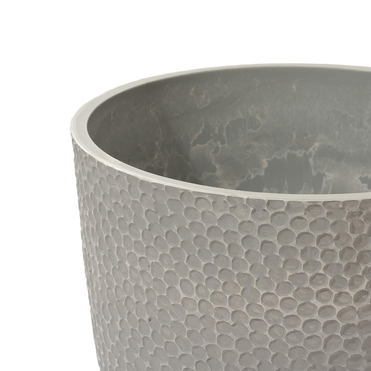 LA JOLIE MUSE 20 inch Tall Planters Set of 2, Tall Round Planters for Outdoor Plants, Grey Flower Pots for Front Door,Patio and Deck,Honeycomb.
