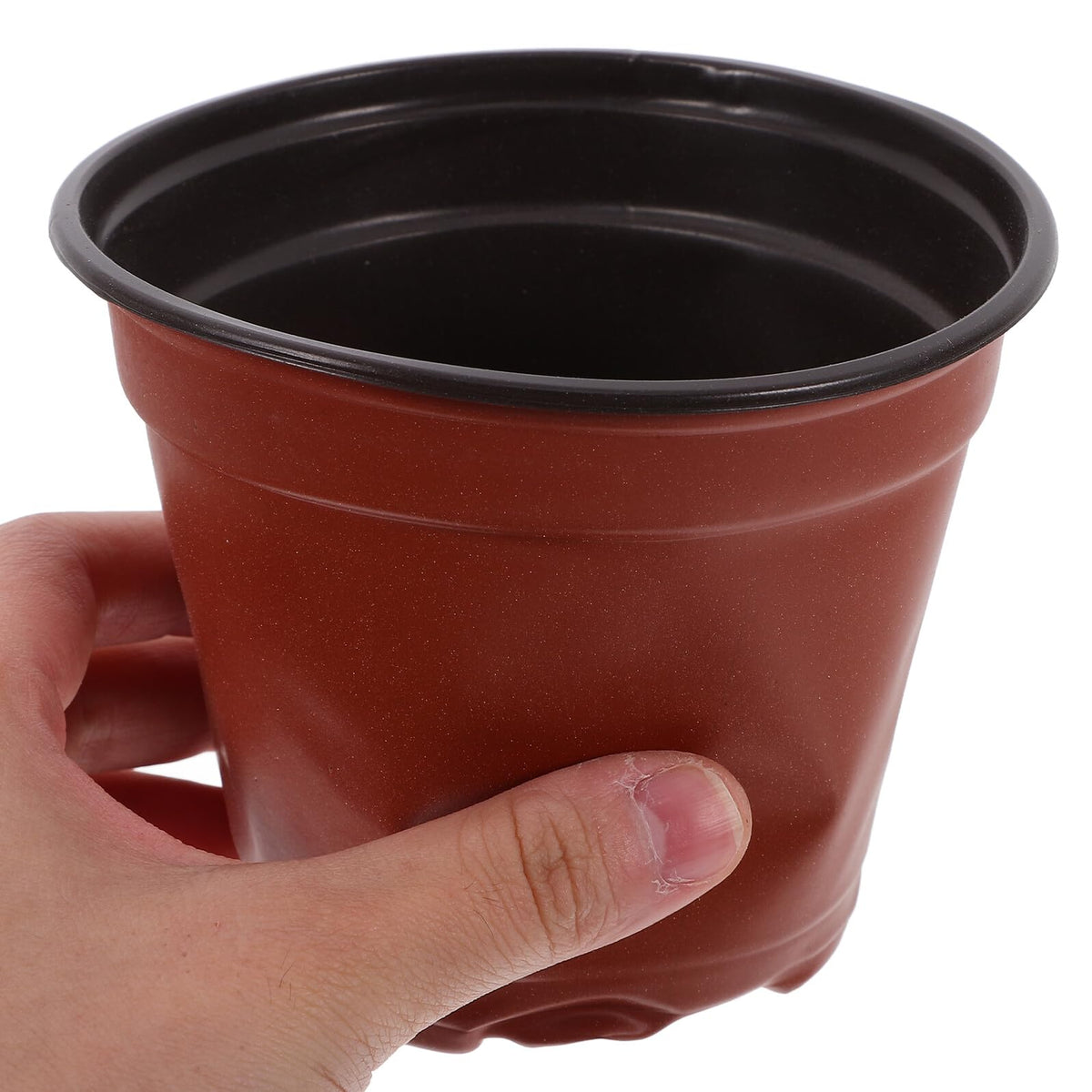 HINTRMENT 100pcs Plastic Nursery Seedling Pots for Outdoor Gardening, Plant Propagation Cups with Nutrient Function, Dual-Color Planting Containers for Strawberry Cuttings and Seed Starting