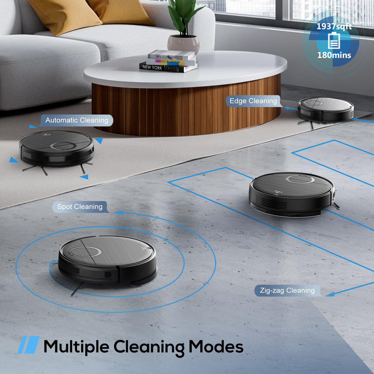 Robot Vacuum, 2 in 1 Robot Vacuum and Mop Combo for Pet Owners: Strong Suction, Anti-Tangle Brushless Inlet, Picks Up Dog & Cat Hair, Wet Mopping Removes Paw Prints, Auto-Recharge with Schedule