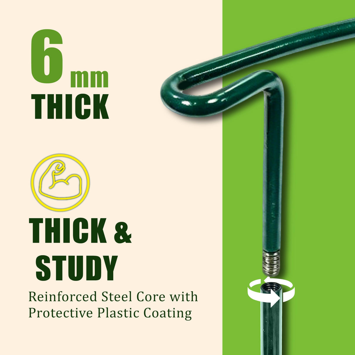 6-Pack Garden Plant Support Cages,14" Diax32 H Heavy Duty Interlinked Half Round Peony Support Rings,Metal Plant Support Stakes for Peony,Tomato,Hydrangea,Rose,Indoor & Outdoor Garden Plant Supports