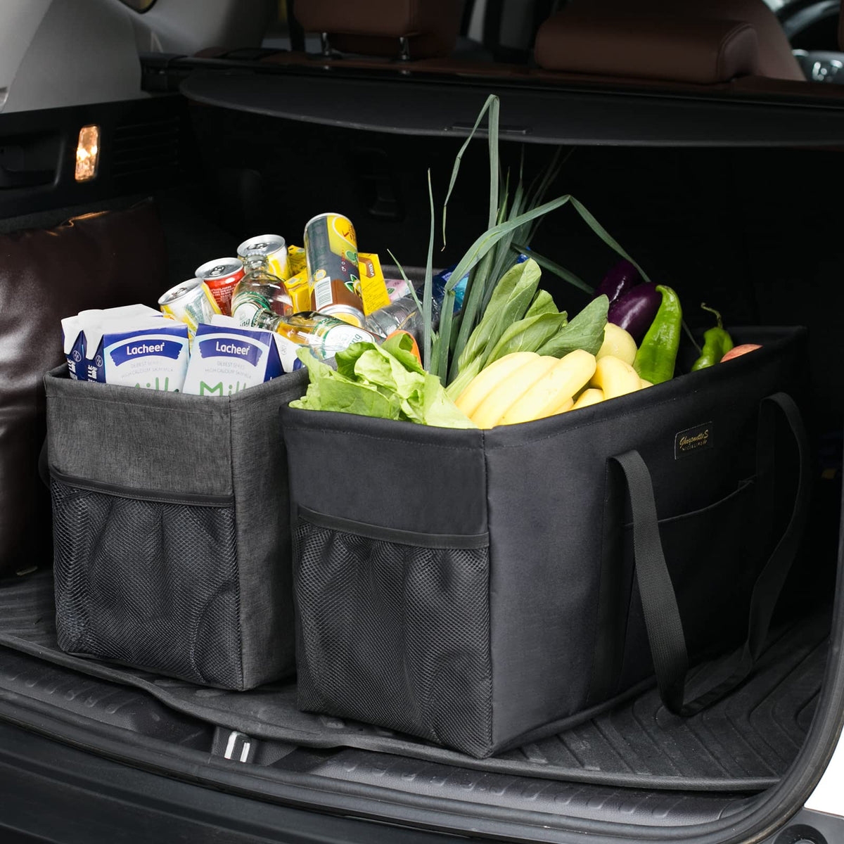 GhvyenntteS Extra Large Utility Tote Bag, Stand Up Utility Tote with Metal Wire Frame & Hard Bottom Board, Reusable Grocery Bags With Handles, Extra Large Beach Bag, Collapsible Car Tote