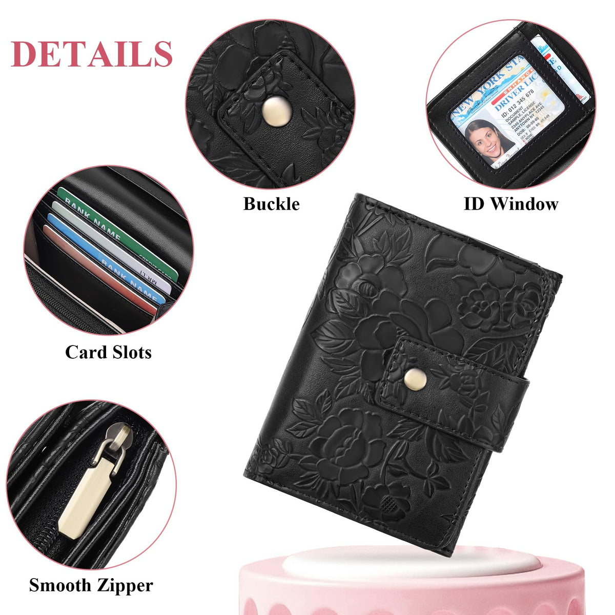 SENDEFN Wallets for Women Trifold Ladies Wallet Credit Card Holder Coin Pocket with ID Window