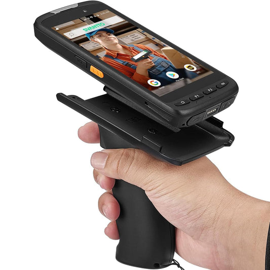 SVANTTO Android Barcode Scanner with Pistol Grip, Rugged PDA Android 11, 4+64GB, 1D/2D/QR Zebra Scanner SE4710, Bluetooth 5.0, WiFi, 4G LTE, NFC