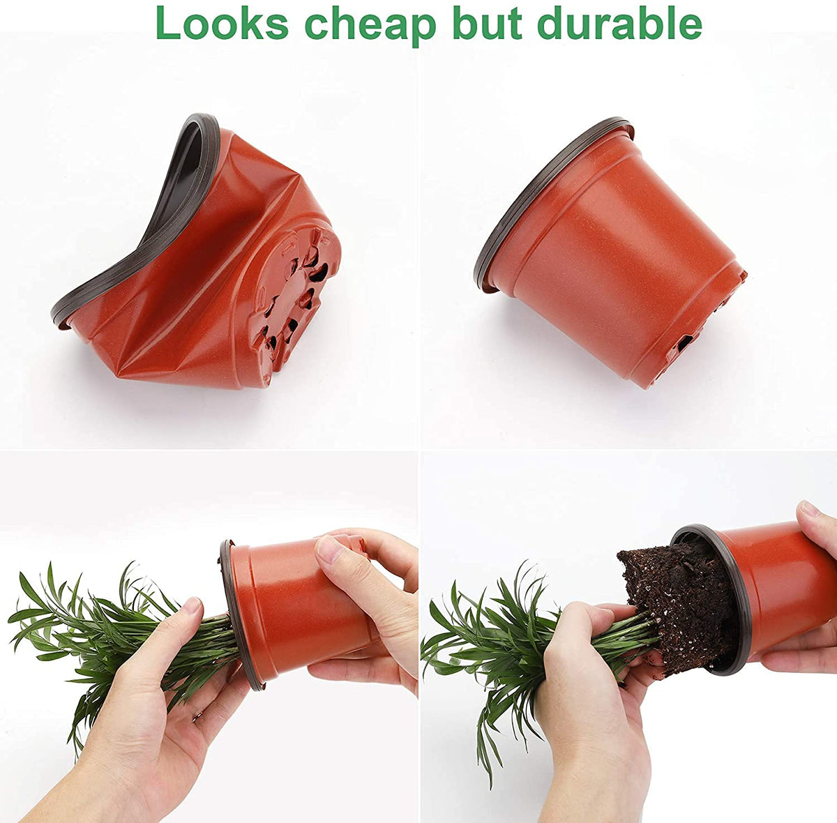 MIXC 5 Packs Seedling Trays+ 30 Packs Plant Nursery Pots with Humidity Dome