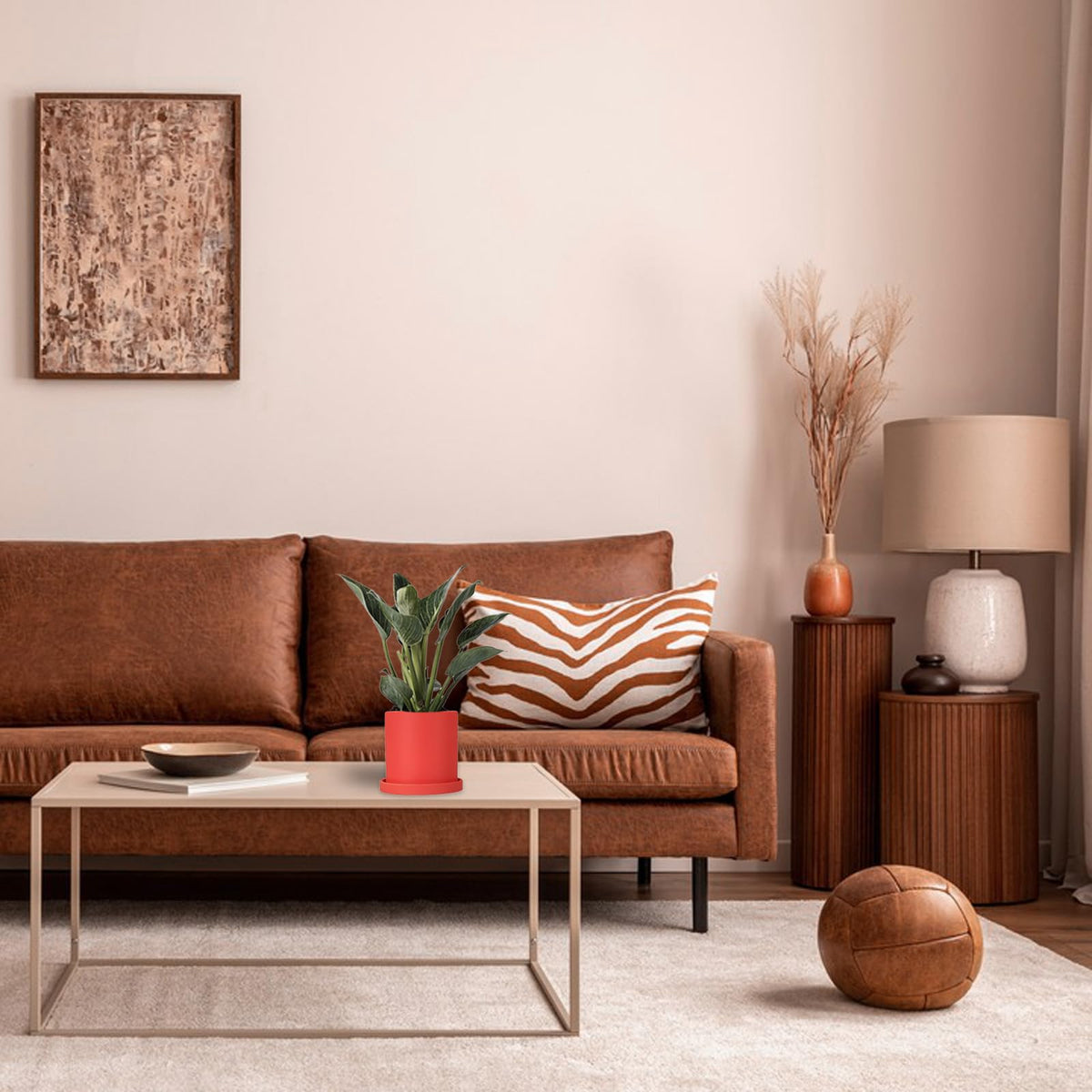 PATIKIL 4.3 Inch Ceramic Plant Pots, 2 Pack Modern Flower Planters with Drainage Holes and Tray for Decorate Home Indoor Plants Succulent Herb, Purple