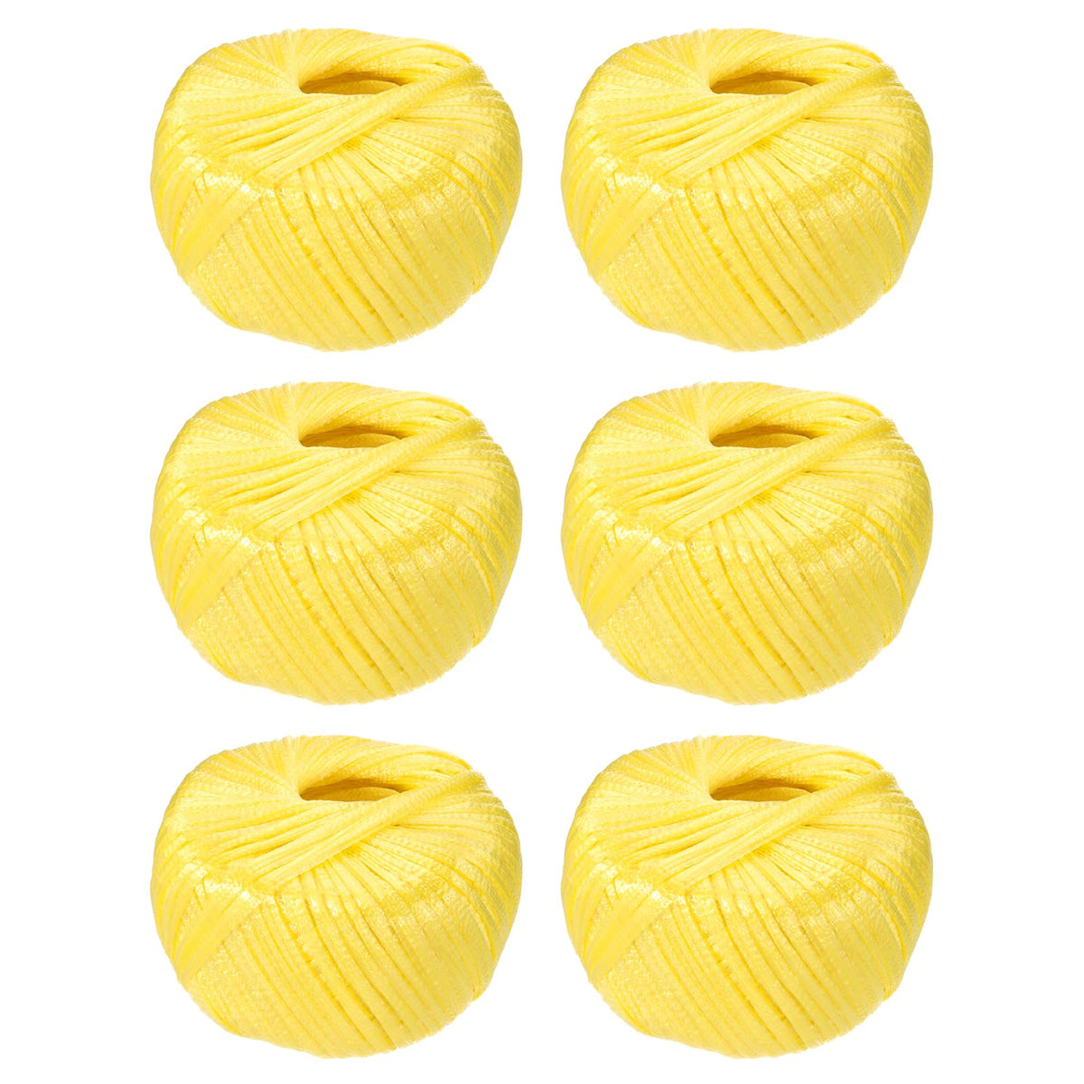 MECCANIXITY 6 Rolls Polyester Nylon Plastic Rope Twine, 80m/262ft Nylon Cord Household Bundled Polypropylene Twine Yarn for Household Gardening Tying Binding Garden Crafts, Yellow