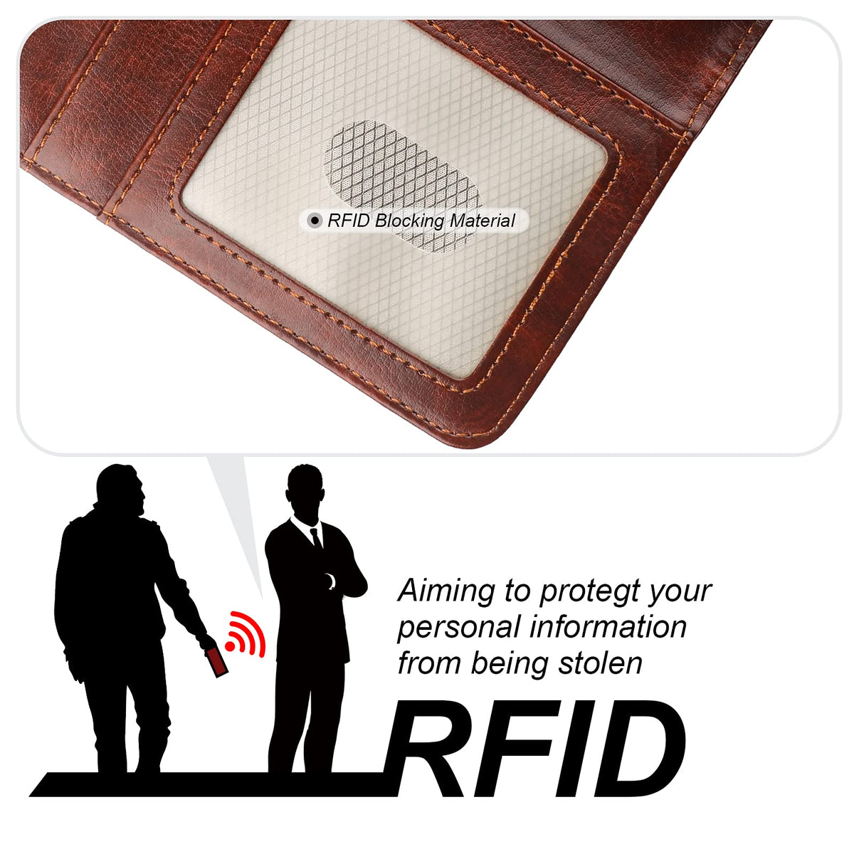 Bocasal Detachable Wallet Case for iPhone 16 Pro RFID Blocking Card Slots Holder Premium PU Leather Magnetic Kickstand Shockproof Wrist Strap Removable Flip Protective Cover 5G 6.3 inch (Brown)