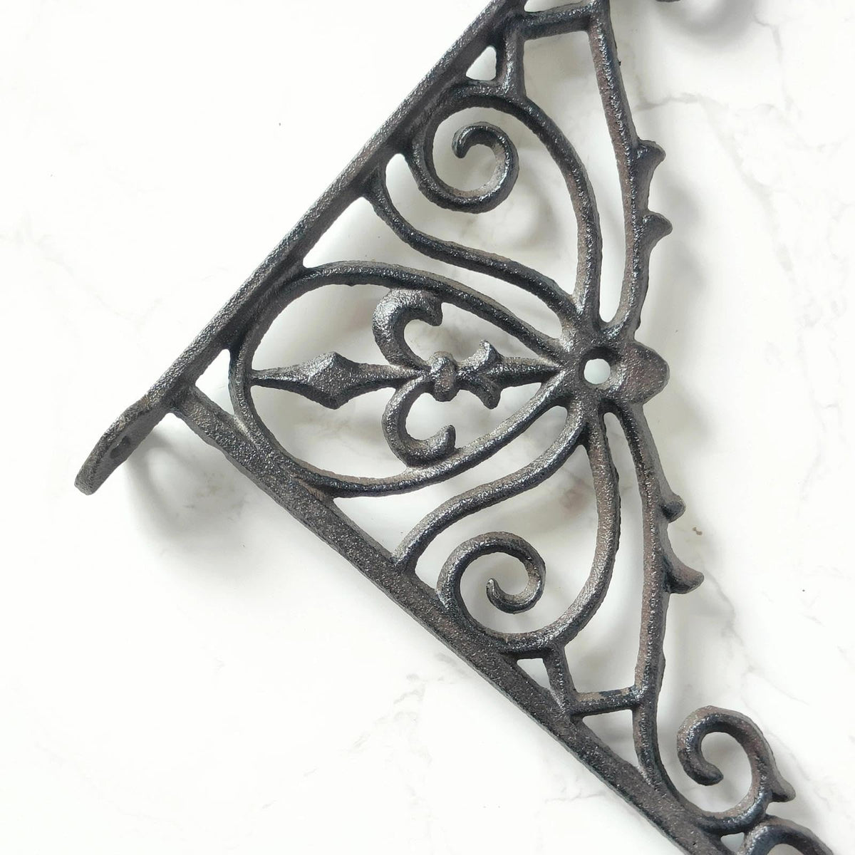 Z metnal Cast Iron Plant Hanger - 12 inch Rustic Wall Mounted Hanging Basket Holder for Outdoor Garden, Patio, Porch Decor - Heavy Duty Metal Hook Bracket