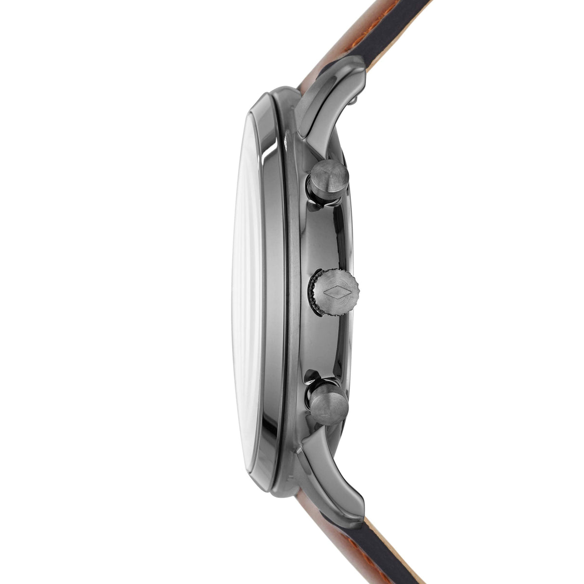Fossil Men's Watch, Neutra Quartz Stainless Steel and Leather Chronograph Watch for Men, Color: Smoke, Amber