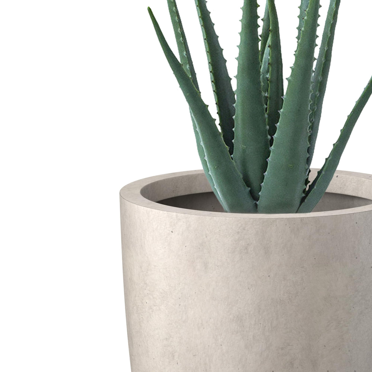 Kante 18.1" H Tall Round Concrete Planter for Outdoor Indoor, Modern Decorative Plant Pots with Drainage Hole & Rubber Plug for Home & Garden Weathered Concrete