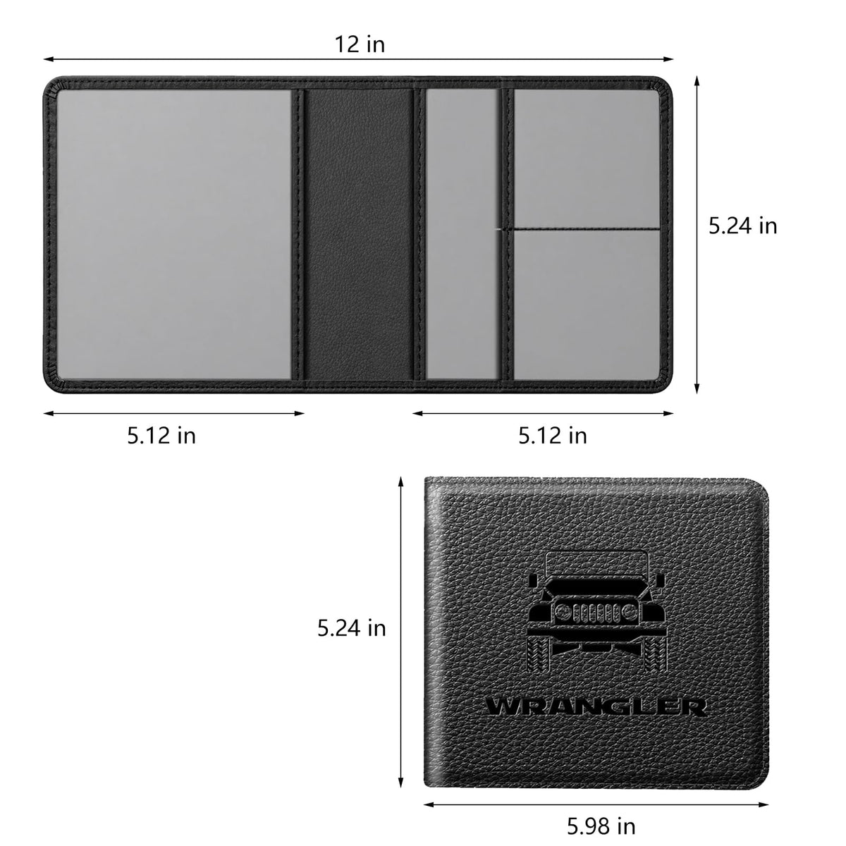ATBUSTERA Car Registration and Insurance Card Holder for Wrangler JL JLU JK JKU 4XE, Premium Leather Glove Box Organizer, Vehicle Document Wallet for Wrangler Accessories 2007-2026