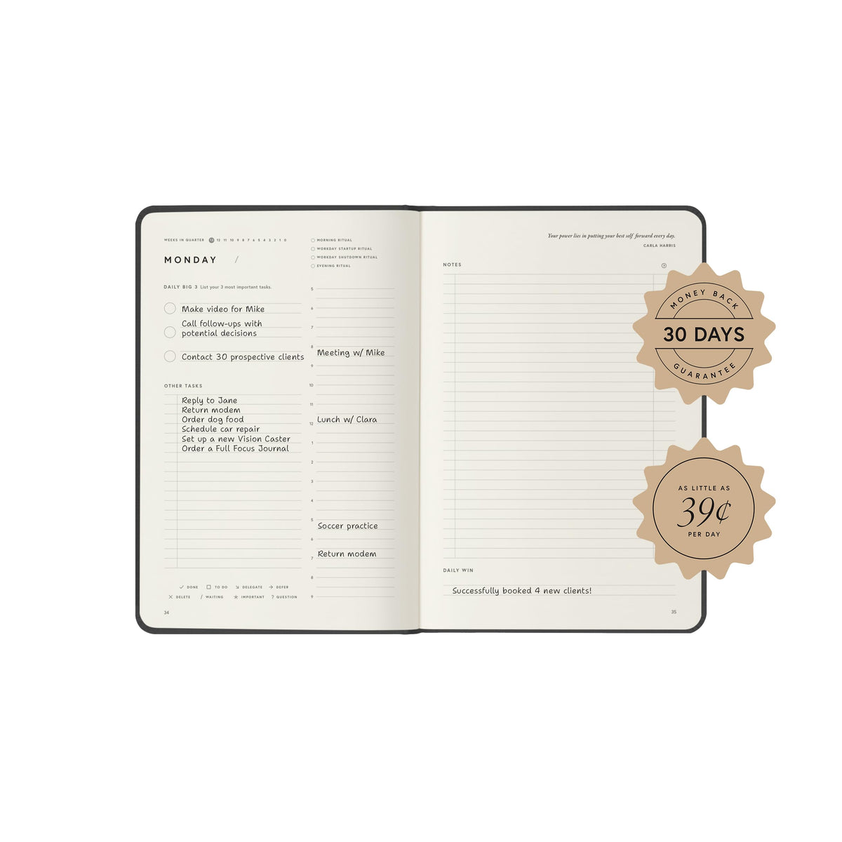 Full Focus Oatmeal Linen Planner by Michael Hyatt - The #1 Daily Planner to Set Annual Goals, Increase Focus, Eliminate Overwhelm, and Achieve Your Biggest Goals - Hardcover